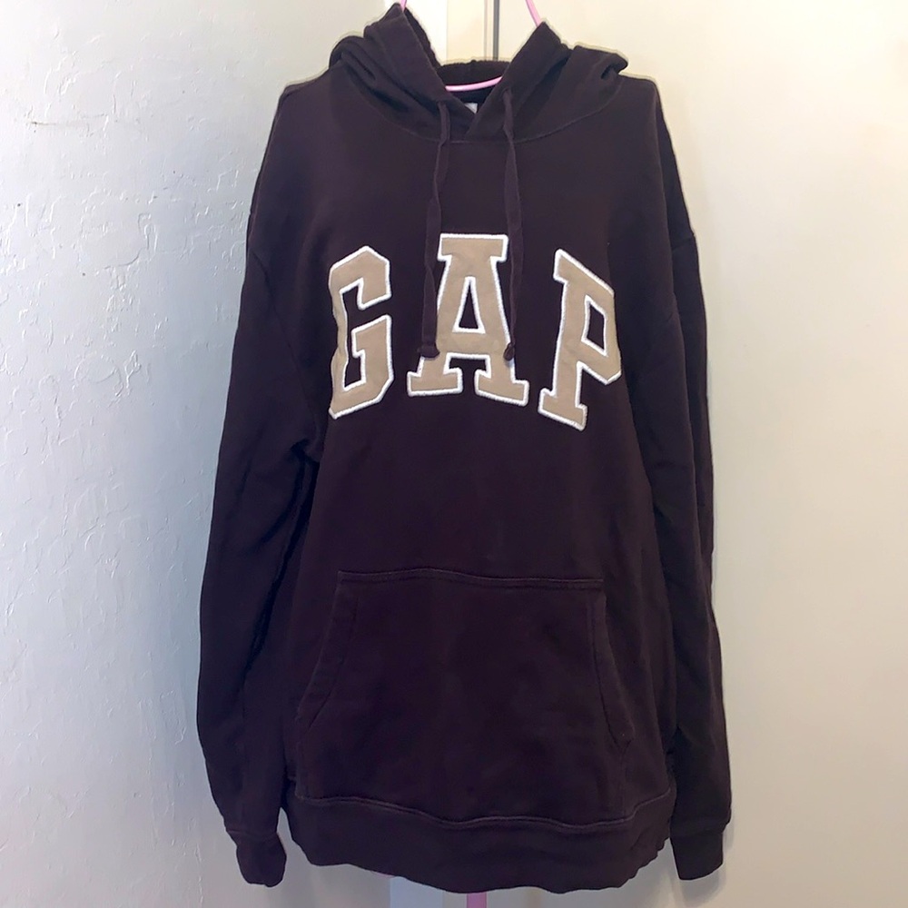 -GAP Logo Women's Turkish Coffee/Gray Hoodie- Large As Is
